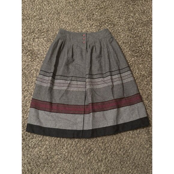 Simon Chang Dresses & Skirts - Simon Chang Womens Vintage Midi Heritage Striped Wool Blend Skirt Size 10